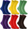 Rainbow Socks - Donna Uomo Calzini Antibatterici Senza Compressione per Diabetici - 6 Paia - Chaber Giallo Verde Viola Rosso Marrone - Taglia 44-46