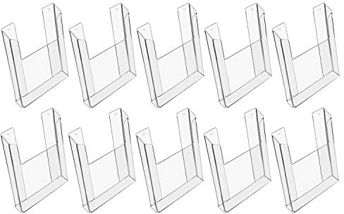 HMF 46843 Lot de 10 porte-brochures muraux en acrylique Transparent Format A4