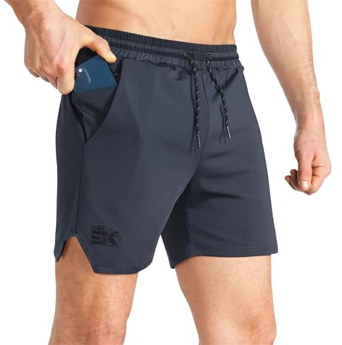 BROKIG Men's Lightweight Gym Shorts Sports Running Training S Dark Grey