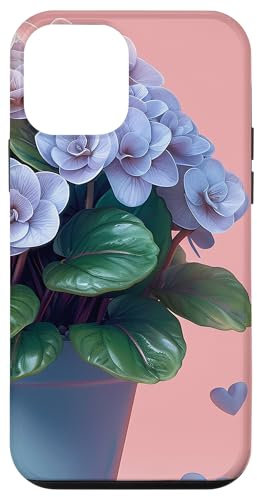 iPhone 12 mini Bergenia Plant In Pot Hearts Around Cottagecore Boho Graphic Case