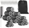 50 PCS Self Grip Hair Roller with Clips Big Hair Rollers with 4 Different Sizes of 60mm 48mm 36mm 25mm, Hair Curler Roller for DIY Long Medium Short Hair