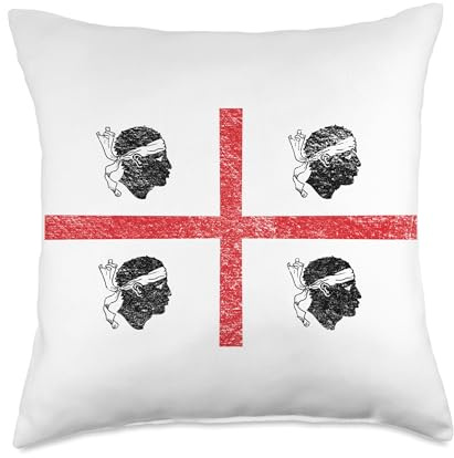 Sardinia Flag Italy 4 Moors Throw Pillow