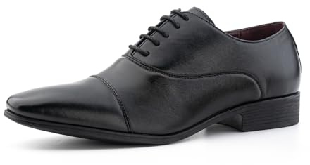 Hitmars Zapatos Hombre Vestir Derby Oxford Zapatos de Traje Zapatos de Cordones clásico Brogue Formales Casuales Fiesta Boda C Negro EU 45
