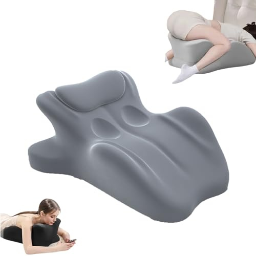 Parkudde for intimitet och stöd - 27° minnesskumkil - Perfekt position direkt - Stöd for ländrygg och nacke - Komfort i flera positioner for sittande, liggande, säng(Gray)