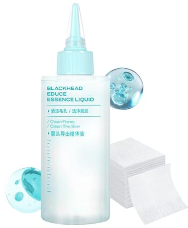 Nose Skin Cleaning Liquid - Nose Skin Dirt Extractor Liquid | 150 ml Face Care Refreshing Solution with 50 Cotton Pads, Removal for Camping Travel Salon H