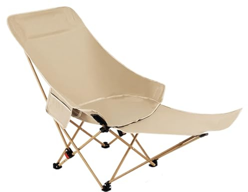 Lnhgh Outdoor Folding Chairs, Folding Deck Chair, Lounger Seat Adjustable Height Ergonomic for Lawn Beach Poolside Field Balcony