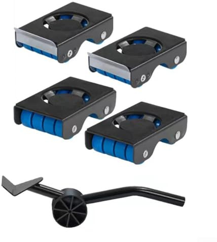 Professional Set Mover Gadget Capacity with Heavy Duty Lifter and Steel Rollers 350kg Furniture Carbon Transport Dolly Having Silent Ru (Black)