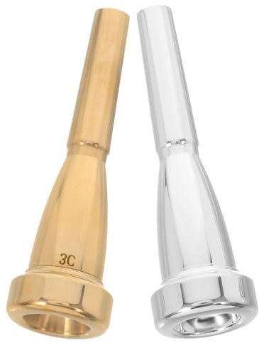 Alipis Bocchino per Tromba in Metallo 2 Pezzi Dorato e Argentato Accessorio di Ricambio per Strumenti Musicali Connettore Ottimizzato per Flusso D’Aria Adatto a Principianti e