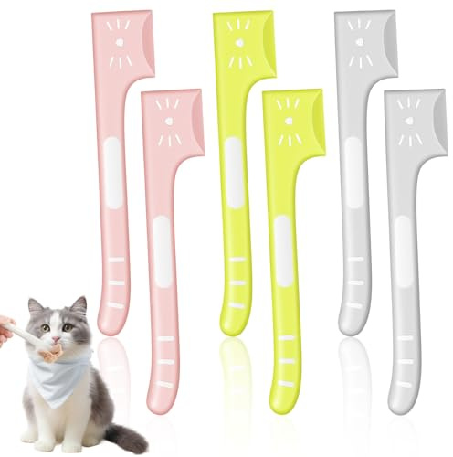 Xindojuz - 6 espátulas de cuchara de comida para gatos, cucharas de silicona para alimentos húmedos para gatos, cucharas mezcladoras de alimentos para mascotas, suministros de cuchara enlatada para