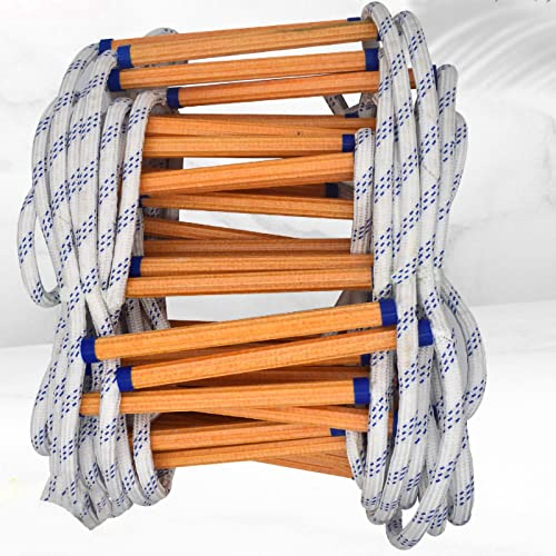 Luqeeg Escalera de Cuerda de Escape de Emergencia en Caso de Incendio, Escalera de Escalada de Resina de Poliéster de 5 M, con Diseño de Gancho de Metal con Construcción Segura, Ideal para Rescate