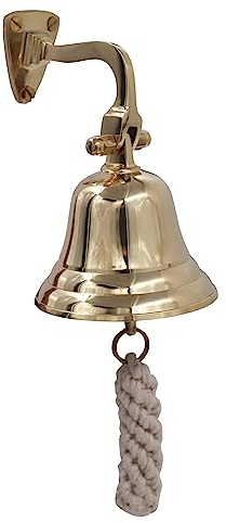 3 Solid Brass Bell Quality Marine Wall Mounted Ship Hanging Bell Perfect for Dinner, Indoor, Outdoor, School, Bar, Reception, Last Order & Church by The Metal Magician
