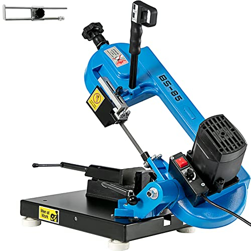 FlowerW Sierra de Cinta de Metal 1000W Motor 1HP Giratorio 45° Sierra de Cinta Portátil Hoja de 13x0,65x1325 mm Sierra de Cinta Metal Multifuncional para Cortar Madera Metal Fibra de Vidrio Plástico