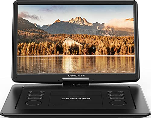 DBPOWER 17.9 Portable DVD Player with 15.6 Large HD Swivel Screen, 6 Hour Rechargeable Battery, Support USB/SD Card/Sync TV/Multiple Disc Formats, High Volume Speaker, Car Charger (BLACK)