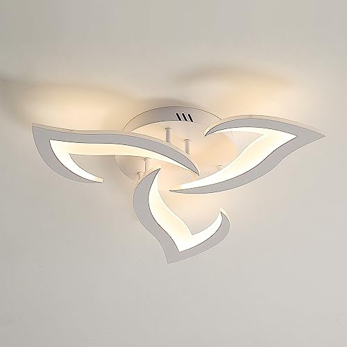 Dorlink LED Ceiling Light, 36W 3240LM Modern Design Ceiling Lighting, 3 Lights Living Room Ceiling Light Acrylic White Flower Fittings Ceilings for Bedroom, Kitchen, Dining Room 3000K Warm White