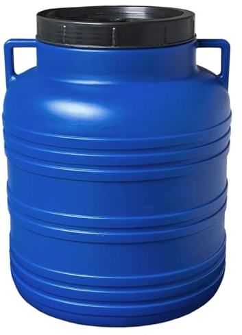 Plasteo® Tonneau à Col Large 30 Litres Avec Couvercle et Poignées - Adapté à l'Usage Alimentaire, Sans BPA - Citerne de Stockage d'Eau Universelle en Plastique