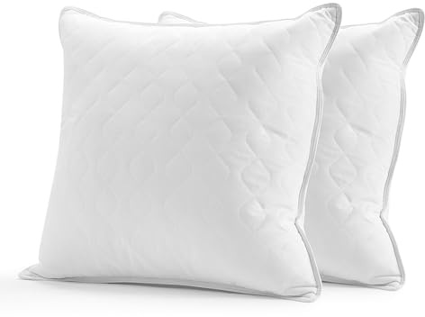 Deodar Cuscini in Piuma d'Oca 80X80 Set di 2, Imbottitura in 95% Piumino e 5% Piume d'Oca, Cuscini Decorativi per Letto Divano Hotel, 3 Camere Traspirante Lavabile, Certificato Öko-Tex e RDS