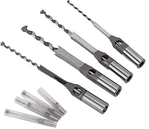 Natudeco Vierkantlochbohrer, Lagerstahl, hart, effizient, tragbar, stabil, Stemmmeißel-Set, Meißel-Stemmwerkzeug, Holzbearbeitungsmeißel-Set für Fabrikreparaturen