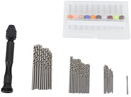 RC Shock Reciprocating Drill Bit Set, 57 Pieces Hand Drill Set, Pin Vise Hand Drill, 46 Pieces Micro Twist Drill Bits, 10 Pieces PCB Mini Drill Bits, 0.1-1mm