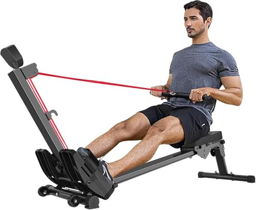 Rameur pour la Maison, rameur Pliable, Moniteur Professionnel, capacité de Poids de 120 kg, Montage Facile, Appareil d'entraînement pour Tout Le Corps