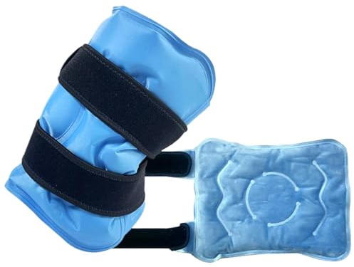 Knie Kühlpads, Kühlmanschette Knie, Kühlpads Gel für Knieschmerzen, Wiederverwendbare Gel Kühlpack, Kalt Warm Kompresse Kühlkissen für Knieschmerzen Lindern, Arthritis, Schwellungen,Blau,35 * 25cm