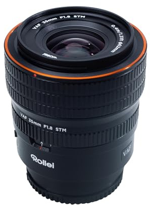 Rollei AF 35 mm F/1.8 FE Vollformat Objektiv für Sony E-Mount mit STM-Autofokus | VAF für Vollformatkameras & APS-C | HFT-X Beschichtung | Vollmetall Gehäuse 476g