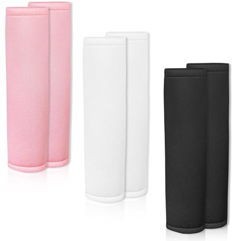 YiiHHooN Protector Cinturon Coche 6 Piezas, Almohadillas para Cinturón de Seguridad de Poliéster en 3 Colores, Funda Cinturon Coche para Interior de Auto, Mochila, Maleta y Cámara