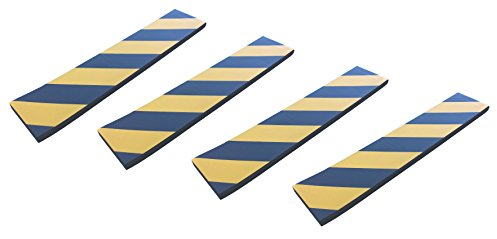 SNS SAFETY LTD Selbstklebenden Stoßdämpfende Schaumstoff Wandplatten für Garagenwand und AutoTür Schutz, 4 Stück (44cmx10cmx1,5cm, Schwarz Gelb)