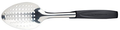 MasterClass Colour-Coded Catering-Quality Stainless Steel Slotted Spoon, 34 cm (13.5) - Black (General)