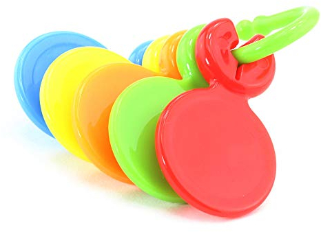 hibuy Einkaufswagenchips/Einkaufswagenlöser - sofort abziehbar & Bunte Farben - 5 Stück - für den Schlüsselanhänger