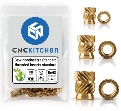 CNC Kitchen Original Gewindeeinsatz, SET STANDARD 200 Stück (100Stk M3, 50 Stk M4&M5 Standard)