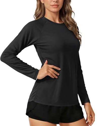 TACVASEN Mujeres Tops de Manga Larga UV Camisetas de Protección Solar UPF 50+ Camisetas de Rendimiento para Al Aire Libre