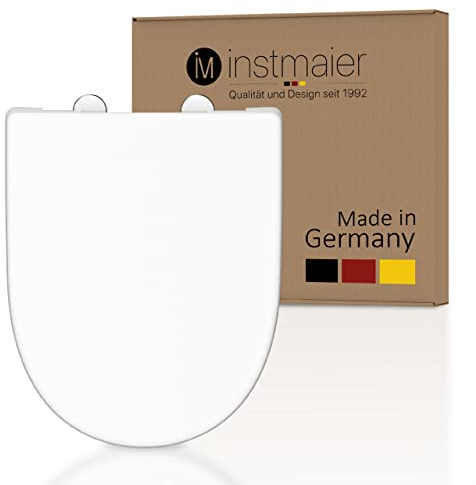 instmaier | D-Form | Toilettendeckel mit Absenkautomatik weiß | Made in Germany | Toilettensitz aus Duroplast | Leicht abzunehmende Toilettenbrille | WC-Sitz stabil bis 250kg