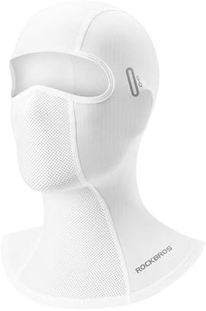 ROCKBROS Cagoule UPF 50+ Refroidissante Balaclava Masque Facial Femme Homme Respirant Été pour Sports Extérieurs Cyclisme Vélo Moto, Blanc