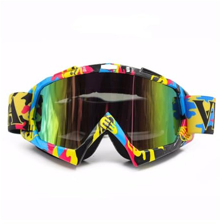 Msport Occhiali Moto Motocross Occhiali Sci Mascherina Snowboard Antivento Antipolvere Antigraffio - O7 Lente colorata