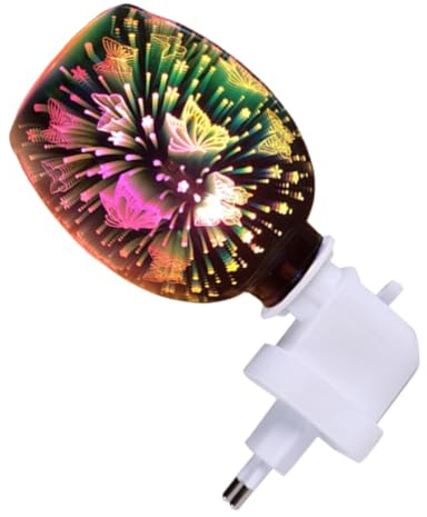 LIFKOME Lámpara Aromática Eléctrica Quemador de Cera Sin Humo Difusor de Aceites Esenciales para Dormitorios y Oficinas con Luz Ambiental