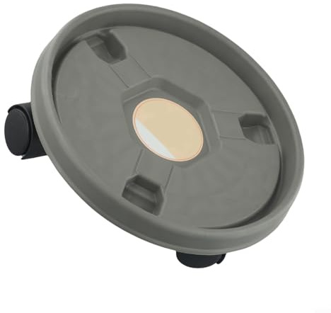 Bulevisiter Plant Support Roller Base 260mm - Sturdy Resin Movable Tray with Three Wheels for Flower Pots, Trees and Vases, Drainage Design Protects Floors, Multifunctional Garden Utility(Gray)