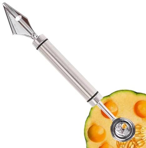 Cuillère à fruits et boulette | Coupe à fruits à double tête en acier inoxydable | Cuillère pour dessert cuisine cantaloup pitaya kiwi tomates