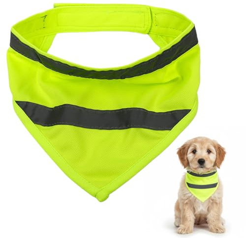 Bandana Riflettente per Cani – Foulard a Triangolo Regolabile per Passeggiate Notturne, Campeggio, Caccia e Viaggi