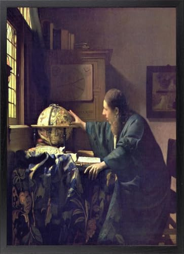 Fine Artic Quadro L'Astronomo di Vermeer – Poster di Scienza con Cornice – Decorazione per Arte Mural Barocco – Stampa di Museo