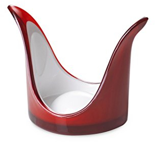 Omada Design Portabicchieri in Acrilico Bicolore, Porta Bicchieri Antivento, Lavabile in Lavastoviglie, Made in Italy, Linea Square, Rosso/Bianco