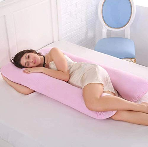 U Shaped Pillowcase Cover Pregnancy Maternity Nursing Full Body Pillowcase Cover 9FT Pillowcase Cover Pink Only By Comfort Collections.