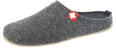 Living Kitzbühel - Filz - Schweizer Kreuz - Pantoffeln (41 EU Anthrazit)