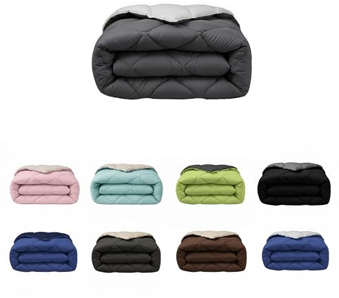 SABANALIA Edredón Nórdico Reversible Cama 180-200 Gris Y Gris Claro 400g