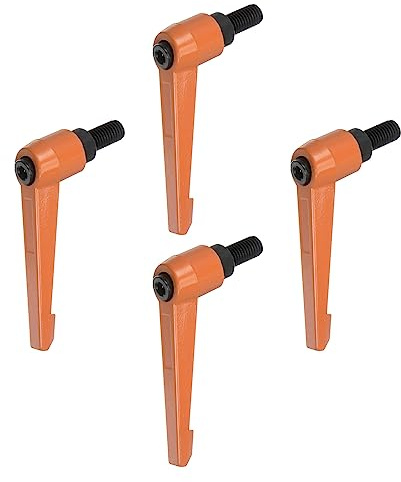 QUARKZMAN 4uds Ajustable Sujeción Palanca Manijas M10 x 20mm Macho Rosca Perno Perillas Giratorio Tornillo Bloqueo Rápida Liberación Trinquete Pulsador Botón Manija, Naranja