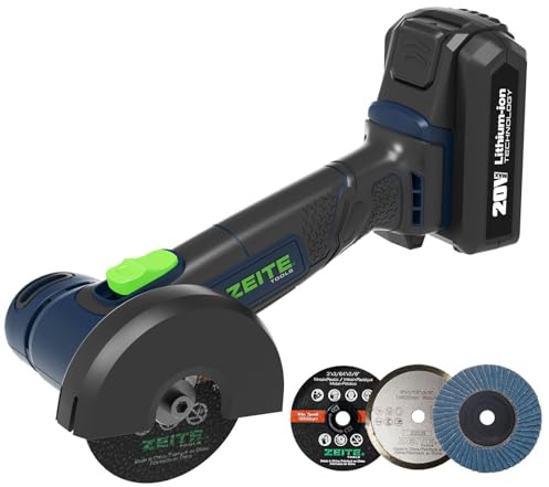 ZEITE 3 Cordless Cut Off Tool,20V Mini Multi-Cutter,Portable Metal Chop Saw,Max Cutting Depth 1/2,3 Cutting Discs & 1 Flap Disc,2.0Ah Battery and Fast Charger