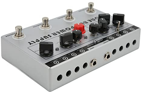Multi Effect Processor Guitar, Compressor And Overdrive Effects, 8 DC 9V Outputs, Silver Tone Bus Pedal For Amplifier Loop Bass Gear Station