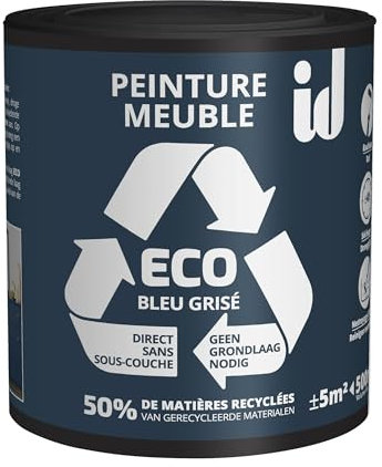 Peinture ECO pour boiseries et meubles - Bleu grisé 500ml - ID PARIS