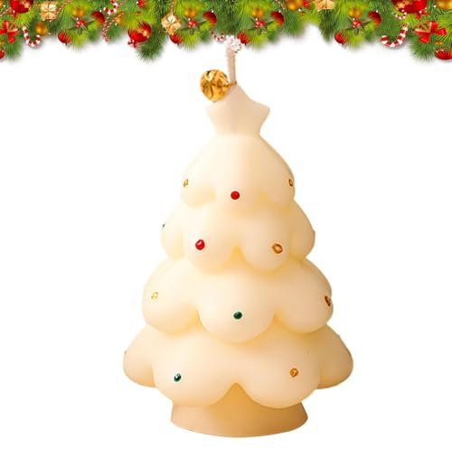 Candele decorative natalizie per interni, divertenti per librerie, candele per albero di Natale per tavolo, candela aromaterapia, candela profumata, senza fumo per camera da letto