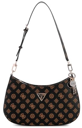 GUESS Noelle Top Zip Shoulder Bag Mocha Logo