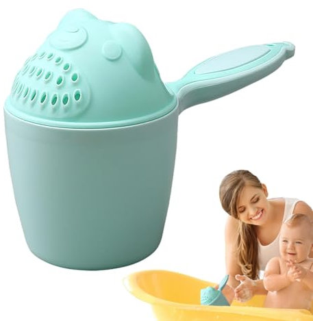 JIEBWCHA Baby Haarwaschbecher Badebecher, Baby Badespülbecher, Runden Babybadebecher Vor, Haare Waschen Kinderschutz, Silikone Shampoo Spülbecher Mit Griff Für Kleinkinder & Kinder